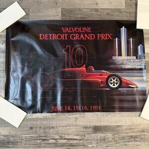1991 Detroit Grand Prix Poster Valvoline Ken Karam Art 36x24 CART IndyCar RARE